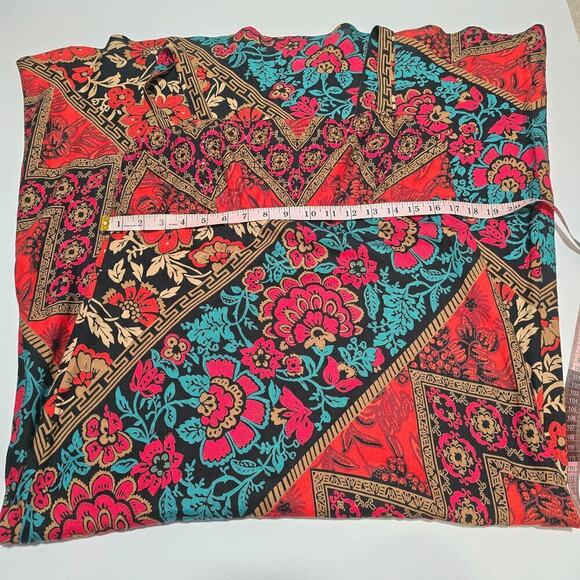 VTG  Eva Blue Plus Size 14 Y2K Babydoll Linen Blend Bodycon Maxi Dress Black Red - Picture 8 of 8